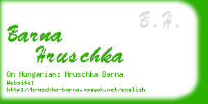 barna hruschka business card